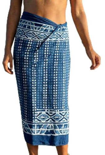 Multifunktion extra stor superfin indisk bomull handblock tryckt sarong scarf sjal strandsjal pareo, BLÅ, XL