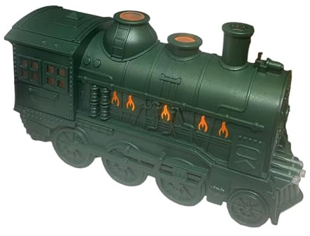 Baoblaze Steam Train Essential Oil Diffuser Mist Humidifier Home Decoration,UK Plug Multifunctional with Light for Lovers and Families, green
