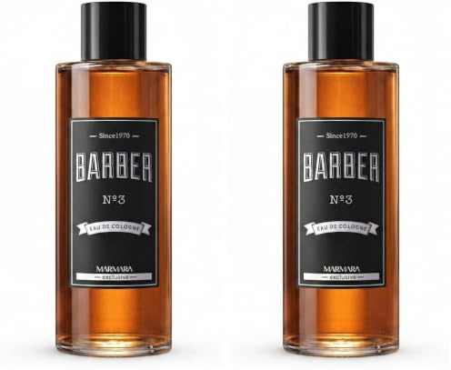 BARBER MARMARA No.3 Eau de Cologne Herren Splash im Glas Flacon 1x 500ml - After Shave Men - Duftwasser - Rasierwasser Männer - Erfrischt kühlt - Duft Herren - Desinfizierend 70° Alkohol (No.3)