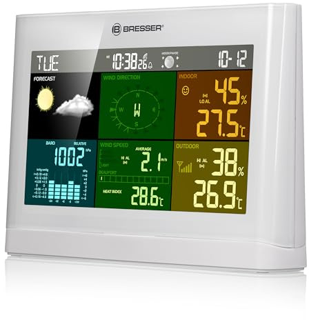 Bresser Station de Base pour Station Météo 5‑en‑1 – Affichage des Mesures, Tendance Météo, Alarme – Capteur Non Inclus