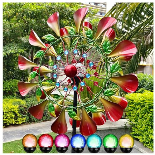 Solar WindmüHlen Garten 210 cm Windrad Garten XXL XXL Wetterfestes Gartendeko