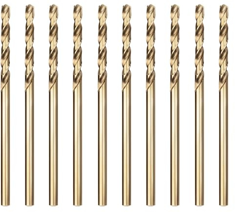 HSS Kobalt Bohrer Set 2.0mm 10tlg. Professionell Metallbohrer Spiralbohrer | M35 HSS Kobalt Jobber Bohrer Set fur Edelstahl, Hartmetall, harter Stahl, Gusseisen, Kupfer, Aluminium, Holz und Kunststoff