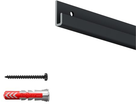Arti Teq - Cimaise Classic+ Rail 200 cm - 80kg + Vis et Chevilles - Cimaise Tableau Artiteq Noir