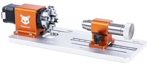 FoxAlien NEMA17 4th Axis Rotary Engraving Module with 4 Jaw Chuck | Reducing Ratio 30:1 for Masuter Pro and Masuter 3 CNC Router Engraving Machine with NEMA17 Stepper Motor