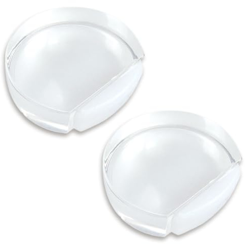 2 Stück Türstopper Boden Transparente Selbstklebend Bodentürstopper zum Kleben für Alle Hartböden Geeignet zum Schutz Von Wand und Möbeln Halbrund und Leicht Anzubringen