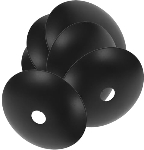 WOONEKY Rosone per Lampadario in Metallo Nero 6 Pezzi, Base Tazza per Lampada da Soffitto Classica, Resistente Agli Agenti Atmosferici, Accessorio per Lampadari Vintage e Industriali