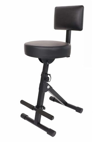 KIXZSAZ Silla de guitarra con respaldo ajustable, ergonómica, multitarea, ideal para músicos en casa y en estudio. Silla de guitarra, taburete plegable, batería.