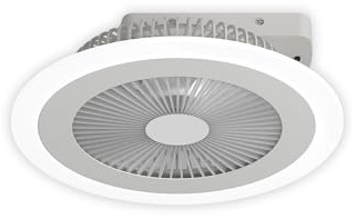 Zephir Ventilatore Plafoniera LED Ultra Slim, Luce Ambiente E Anello LED CCT, 4 Velocità, 11 Pale Trasparenti, Motore 15W, 10,5x30 Cm