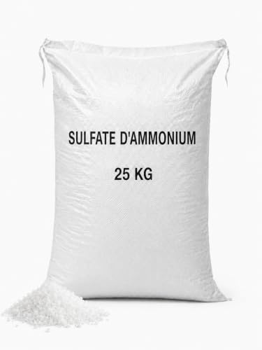 Sulfate d’Ammonium FertilTech 25 kg | Engrais azoté 21 % N + 24 % Soufre pour potager, gazon, arbres fruitiers, haies, sols alcalins, jardin, maraîchage, correction du pH, agriculture