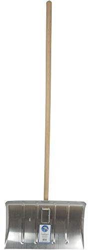 SHW-FIRE | Angara Schneeschieber Aluminium 35x50 cm mit Klemmfix Schnellbefestigung und robustem Holzstiel, ideal für effiziente Schneeräumung | Made in Germany