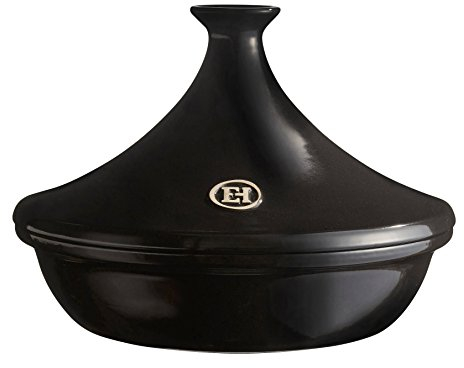 Interhal Tajine Schmorgefäß, Keramik, 32 x 32 x 23 cm, Holzkohle (Schwarz-Grau)