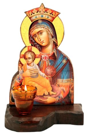 IconsGr Ikone der Mutter Jesu mit Jesuskind, griechisch christlich-orthodox, Wandikone, Ikone, Wohnzimmer