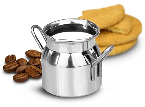 dine@drinkstuff Stainless Steel Mini Milk Churn 2.8oz / 80ml - Pack of 6 - Milk Jug and Cream Tot