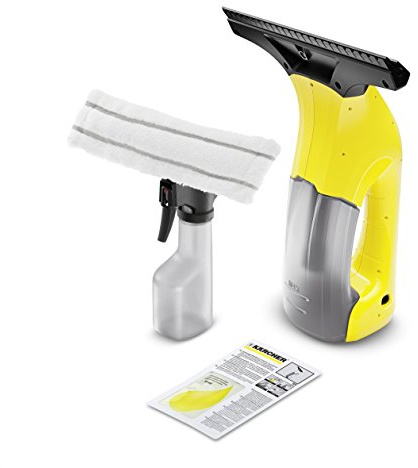 Kärcher WV 1 Plus - Aspiragocce a Batteria, Capacità Serbatoio 100 ml, Resa per Carica 18 Finestre, Ampiezza di Lavoro 250 cm, Flacone Spray, 2 Bocchette, Lavavetri, Caricabatteria