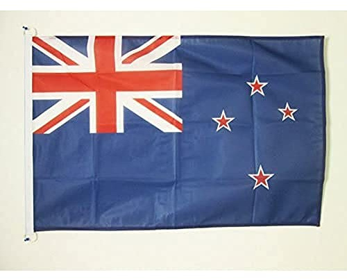 AZ FLAG Bootsflagge Neuseeland 90x60 cm Mesh-Polyester Kunststoffringe | Für außen und Boote Neuseeländische Bootsflagge New Zealand wetterfest mit doppelten Nähten und verstärkten Kanten