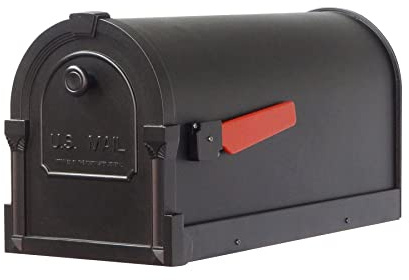 Special Lite Savannah Curbside Mailbox - Black Aluminum Mailbox for Post Mount - SCS-1014-BLK