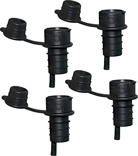Haley's Corker Black 5-in-1 Wine Aerator, Stopper, Pourer, Filter and Re-Corker, 4-Pack