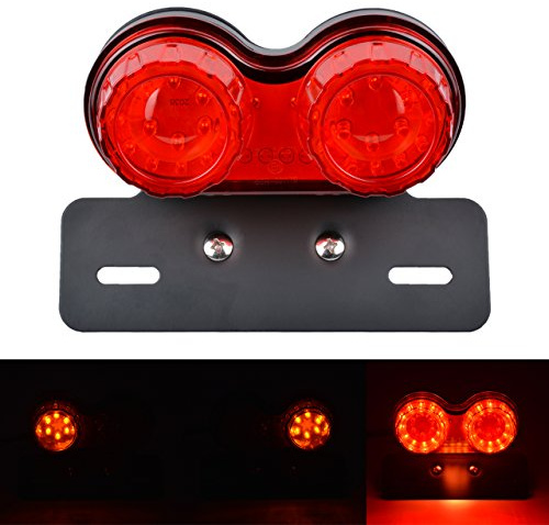 KaTur Motorrad Rücklicht 40W 40 LEDs Integrierte Bremslicht Blinker Lampe mit Kennzeichenhalter für Harley Honda Yamaha Suzuki Kawasaki ...