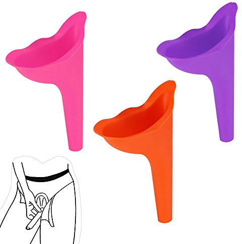 Houkiper Mujeres Embudo Urinario Mujer Mujer Orina Wee Travel Portable Camping 3 UNIDS