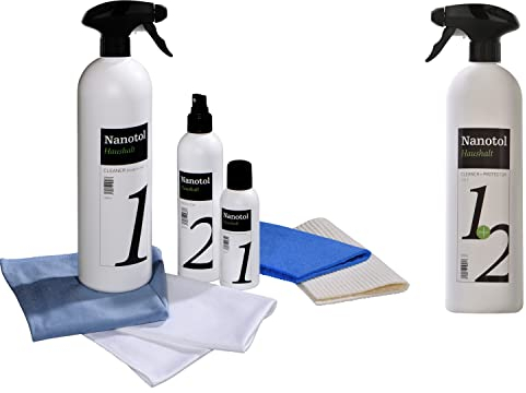 Nanotol Haushalt Set M - Glasversiegelung inkl. Auffrischer für 160 m² - Easy-to-Clean Beschichtung für Fenster, Wintergarten, Dachfenster, Küche