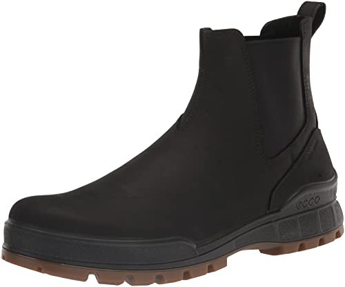 ECCO Herren Track 25 Hydromax Wasserabweisender Chelsea-Stiefel, schwarzes Nubukleder, 13-13.5