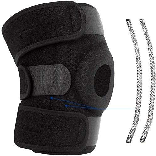 DED Rodillera Ajustable en Neopreno, Menisco, Rótula Abierta, Ideal para Artritis, Rehabilitación y Prevención de Lesiones, Tendinitis, Hombre y Mujer, Talla Única, Negro