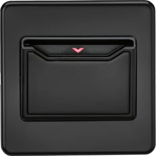 Knightsbridge Interrupteur de carte à clé sans vis Hotel 32A 1G Noir mat