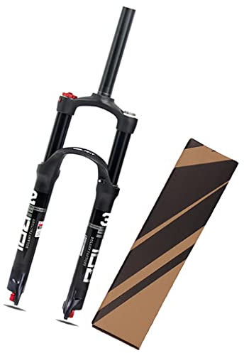 LHHL Fahrrad Federgabel 26/27.5/29 MTB-Luftfedergabel 1-1/8 Straight Tube Mountainbike Gabeln Doppelluftkammer Zugstufeneinstellung 100mm Federweg QR 9MM Scheibenbremse Manueller Lockout