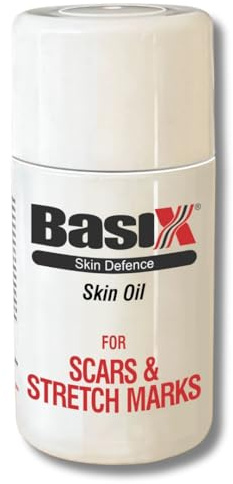 Basix Skin Defence Clear Skin Tissue Oil For Stretch Marks Scars and Uneven Skin Tone with Tamanu, Argan Grapeseed, Jojoba, Rosehip, Calendula Geranium Oils