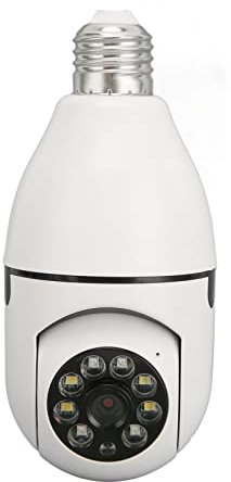 Annadue Caméra Ampoule, Caméra de Sécurité sans Fil 1080p avec WiFi/Suivi Automatique à 360 Degrés Panoramique/détection de Mouvement/interphone Bidirectionnel/Vision Nocturne