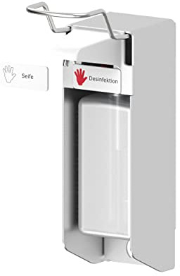 UNIversalspender | gelzenritter UNI-PRO 05 | Eurospender | 500 ml | kurzer Bedienhebel | 25,3 x 8,2 x 17,4 cm | Wandmontage | Aluminium | inkl. Leerflasche | 100% Made in Germany!
