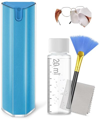 JiaTeums Spray nettoyant pour écran de téléphone, ordinateur portable, écran tactile pour moniteur, tablette, TV, Tesla OLED et lunettes de soleil – avec recharge de 20 ml, brosse et outil de