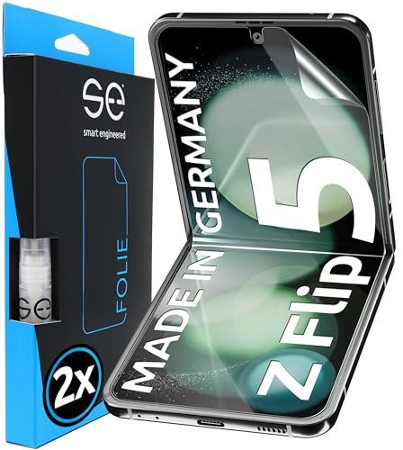 2x se® 3D SCHUTZFOLIE Transparent für Samsung Galaxy Z Flip 5,Selbstheilend, 100% Fingerabdruck & FaceID kompatibel, einfache blasenfreie Installation, Ultra-Klar, Stoß-Kratzfest, aus Deutschland
