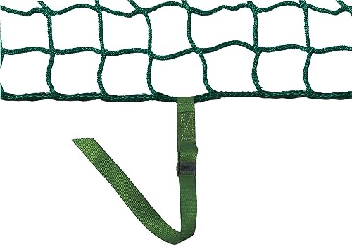 2 x 5 m - Dachdeckerfangnetz/Seitenschutznetz mit angenähten Gurtschnellverschluss GSV - Farbe: Grün