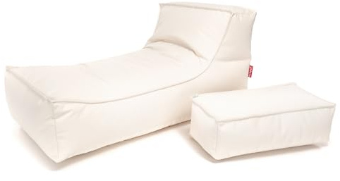 Ecopuf Outdoor Sitzsack Relaxliege Camel – wetterfester Sitzsack Sessel mit Abnehmbarer Kopfstütze – UV-resistenter Bean Bag – für drinnen und draußen
