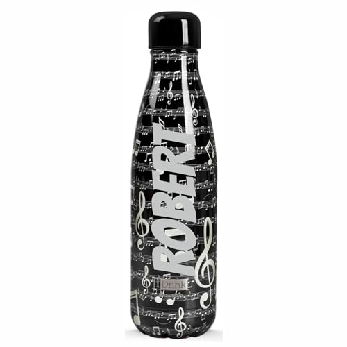 I-Drink Borraccia 500 ml Termica Acciaio Bottles Modelli Creative Animals IDRINK INCISIONE INCLUSA (500 ml) - Personalizzazione con testo a tua scelta (Music)