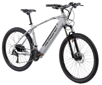 F.lli Schiano E-Jupiter, E Bike Mountainbike, 27.5 Zoll, 36V 14Ah Abnehmbarer Akku, Motor 250W 50Nm, MTB Ebike für Herren/Damen, Grau