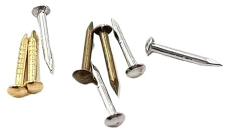 200 Stück Golden Silber Antik Messing Bronze Durchmesser = 1,5/1,8 mm L = 6/8/10 mm Eisen kleiner Mini-Rundkopf-Nagelnagel for Schmuckschatulle-Scharnier (Size : Golden 1.8x23mm)