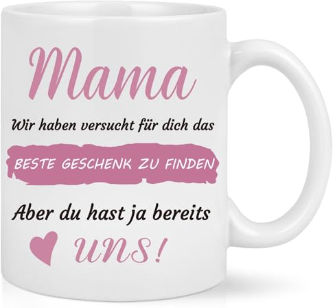 Diztoud Mama Tasse, Weihnachtsgeschenke für Mama von Tochter Sohn, Mutter Geschenke zum Weihnachten, Beste Mama Geschenk, Geschenkideen Muttertagsgeschenke, Geburtstagsgeschenk, 325ml Kaffeetasse Weiß