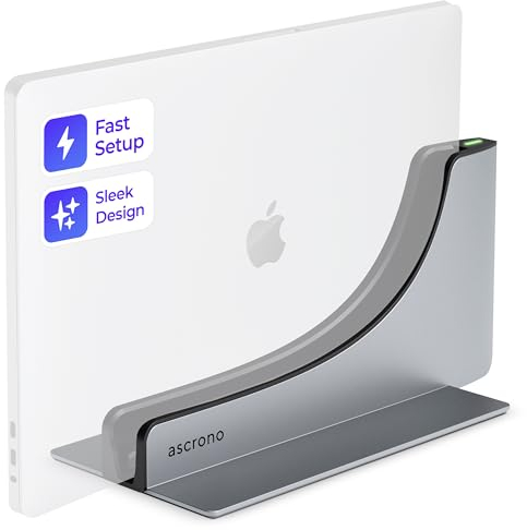 Ascrono Vertikale Docking Station Hub Bundle | Kompatibel mit Apple MacBook Air 13, 2018-2020 inkl. M1 | Inklusive Adapter für Dual 4K Resolution HDMI Monitore
