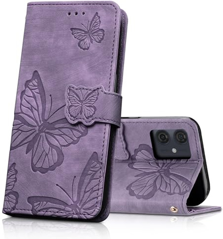 CXTCASE Funda para Motorola Moto G54 5G, Funda Tapa Libro Movil Carcasa PU Cuero para Motorola Moto G54 5G, Púrpura