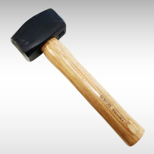 Dunnet Tools 1kg Carbon Steel Lump Hammer, Heavy Duty, Hardened Face, Wooden Handle, 1kg