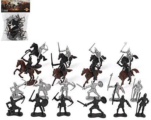 MINHADISI Mittelalter Spielzeugsoldat Figuren, Soldaten Spielzeug Figuren Set, 5-7cm Armee Soldaten Militärfiguren, Miniatur Spielzeug Soldaten Miniaturen Home Tischdekoration (28 Stück)