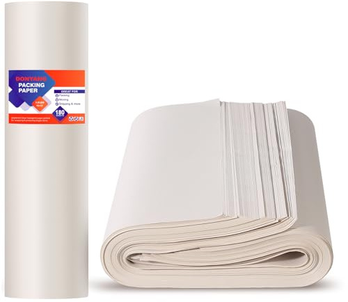 15 x 12 Newsprint Paper for Moving Boxes, 180 Sheets Packing Paper for Moving Supplies, Newspaper Wrapping Paper for Moving, Shipping, Packaging, Packing Boxes, Dishes Glasses Filler Materials