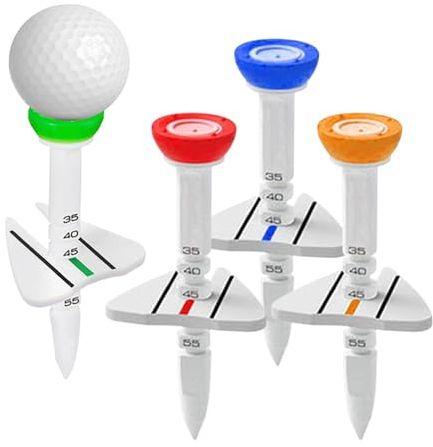 Niesel Golf Driver Tees,Driving Range Tee - Einzigartiger Golfballhalter - 4 Stück höhenverstellbarer Golfballhalter mit Zielfunktion, Golf-Tees, Golfzubehör für das Üben im Innen- und Außenbereich