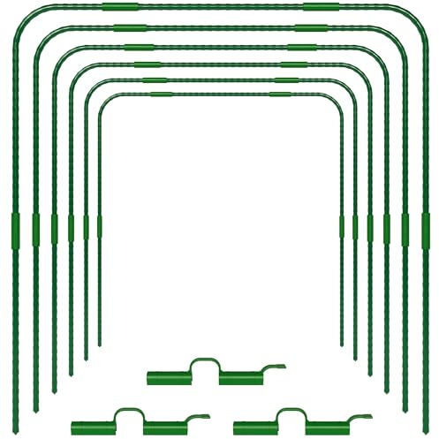 TTL GARDEN Vario 100 6xTunnelbogen System - 6er Set Folientunnel Bögen H 106 x B 108 cm zur Beetabdeckung - 4 mögliche Größen - rostfreie Stahl Tunnelbögen kunststoffbeschichtet + 30 Halteclips