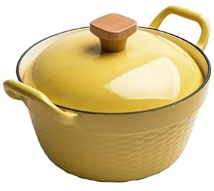 LYP-DEINEOMGS Slow Cooker e pentola for stufati: pentola Termica isolata, pentola for zuppe – utile e Facile da Pulire for Cucinare a casa(Yellow Dutch Oven)