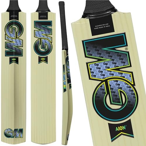 GM | Cricket Bat | Aion | Beginner Grade 1 Kashmir Willow | Control Grip | Size 5 Suitable for Players 150-157cm / 4' 11 - 5' 2 | Gunn & Moore