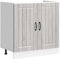 vidaXL Lucca Grey Sonoma Kitchen Sink Base Cabinet - Engineered Wood, Adjustable Feet, Ample Storage