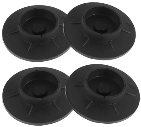 4pcs Black Anti Vibration Pads Rubber Universal Washing Machine | Washer and Dryer, Shock Absorbing, Wear Resistant and Sturdy, Wide Compatibility for Home Use